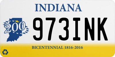 IN license plate 973INK