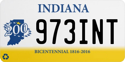 IN license plate 973INT