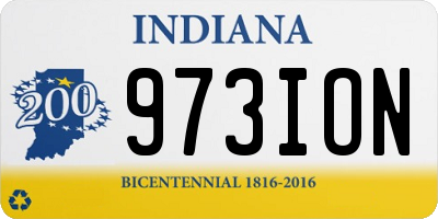 IN license plate 973ION