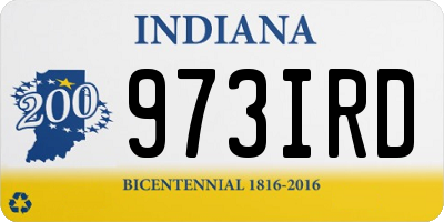 IN license plate 973IRD