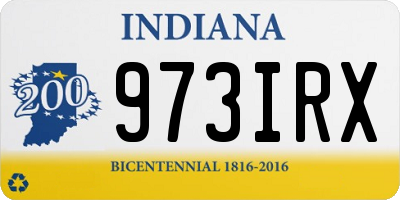 IN license plate 973IRX