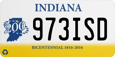 IN license plate 973ISD