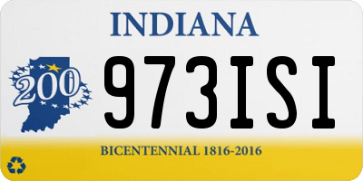 IN license plate 973ISI