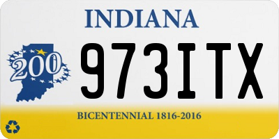 IN license plate 973ITX