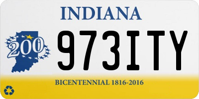 IN license plate 973ITY