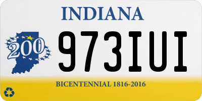 IN license plate 973IUI