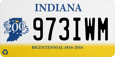 IN license plate 973IWM