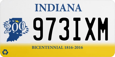 IN license plate 973IXM