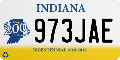 IN license plate 973JAE