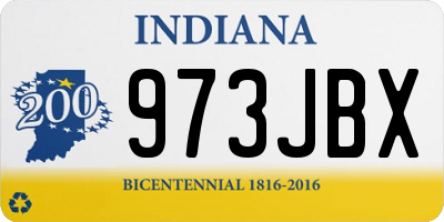 IN license plate 973JBX