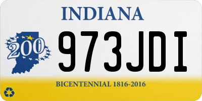 IN license plate 973JDI