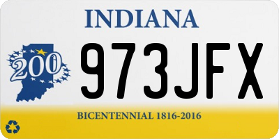 IN license plate 973JFX