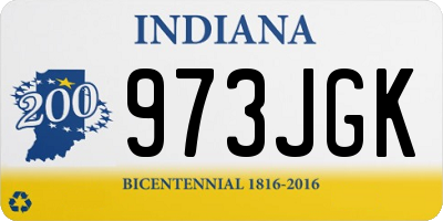 IN license plate 973JGK