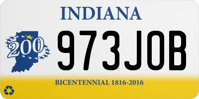 IN license plate 973JOB