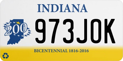 IN license plate 973JOK