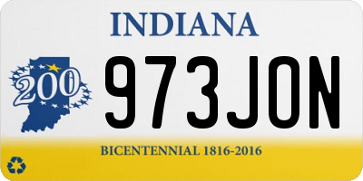 IN license plate 973JON