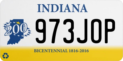 IN license plate 973JOP