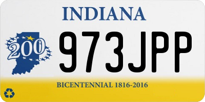 IN license plate 973JPP