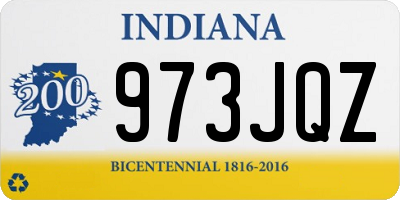 IN license plate 973JQZ
