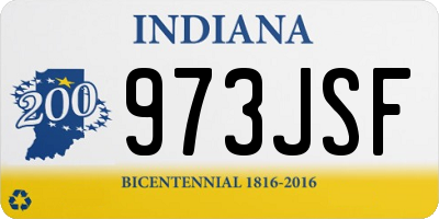 IN license plate 973JSF