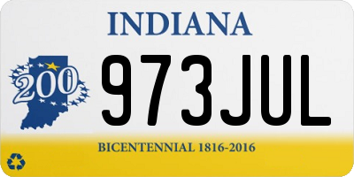 IN license plate 973JUL