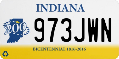 IN license plate 973JWN