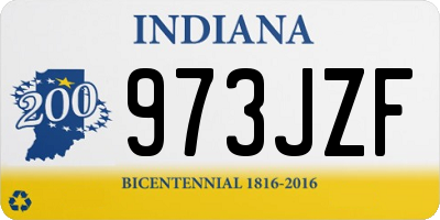 IN license plate 973JZF