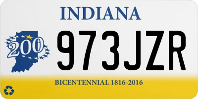 IN license plate 973JZR