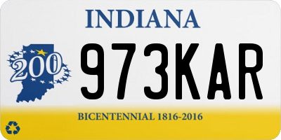 IN license plate 973KAR