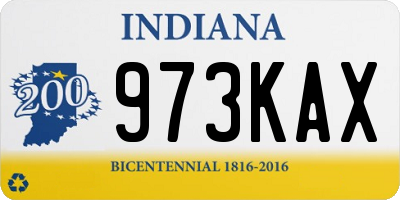 IN license plate 973KAX