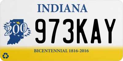IN license plate 973KAY