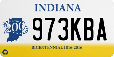 IN license plate 973KBA