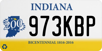 IN license plate 973KBP