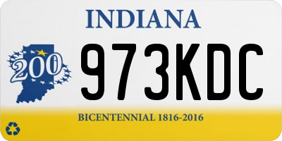IN license plate 973KDC
