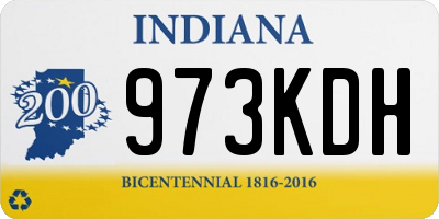 IN license plate 973KDH