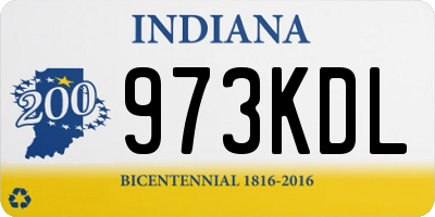 IN license plate 973KDL