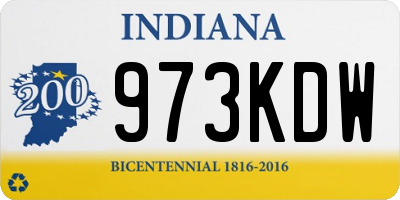 IN license plate 973KDW