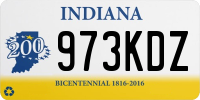 IN license plate 973KDZ