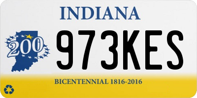IN license plate 973KES