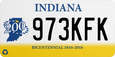 IN license plate 973KFK