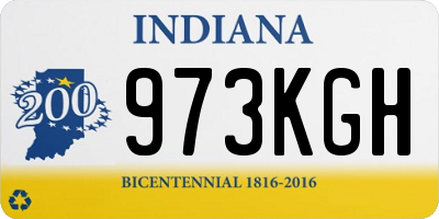 IN license plate 973KGH