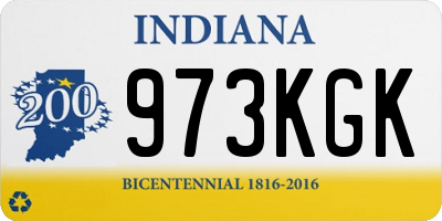 IN license plate 973KGK
