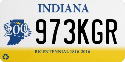 IN license plate 973KGR