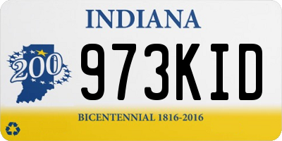 IN license plate 973KID