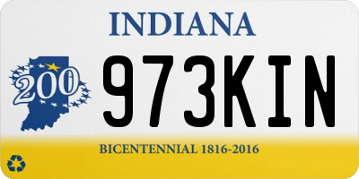 IN license plate 973KIN