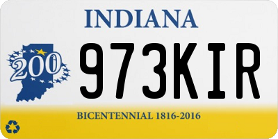 IN license plate 973KIR