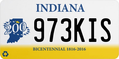 IN license plate 973KIS