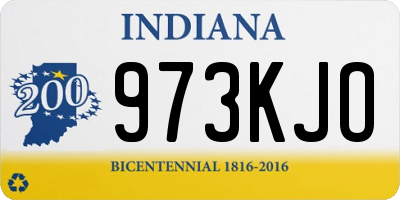 IN license plate 973KJO