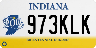 IN license plate 973KLK