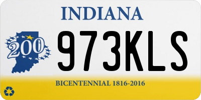 IN license plate 973KLS